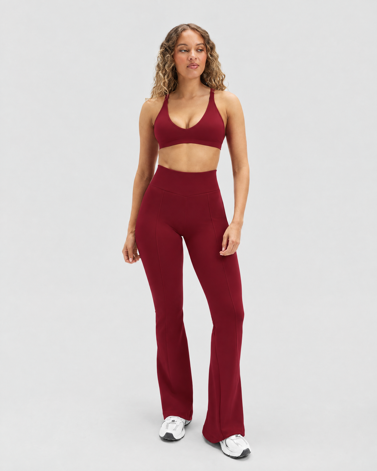 STRONGER Sculpt Flare Pants in Cherry