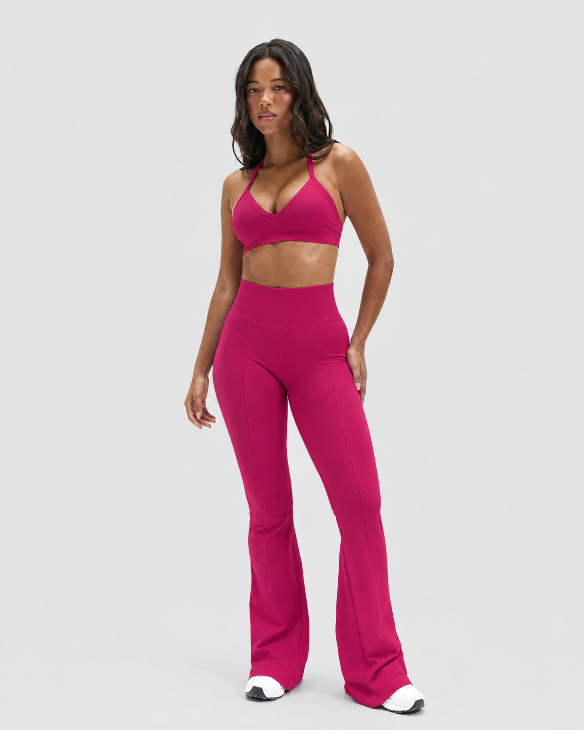 STRONGER Sculpt Flare Pants in Fuchsia