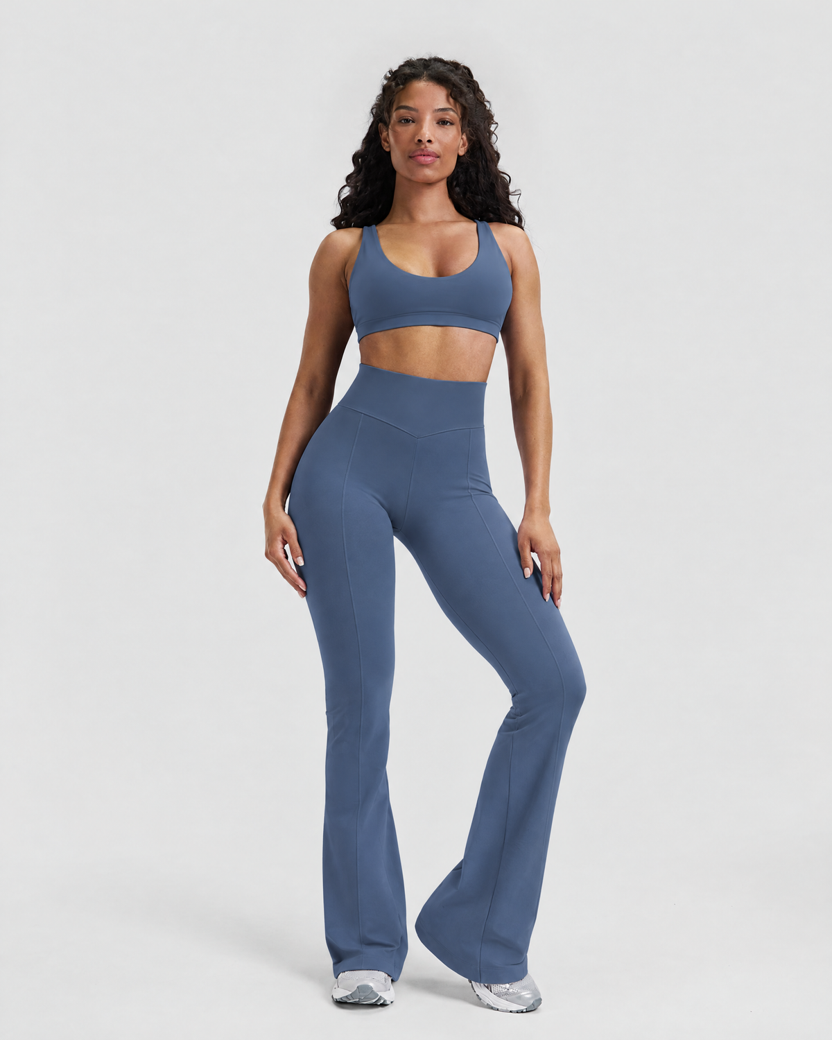 STRONGER Sculpt Flare Pants in Steel Blue