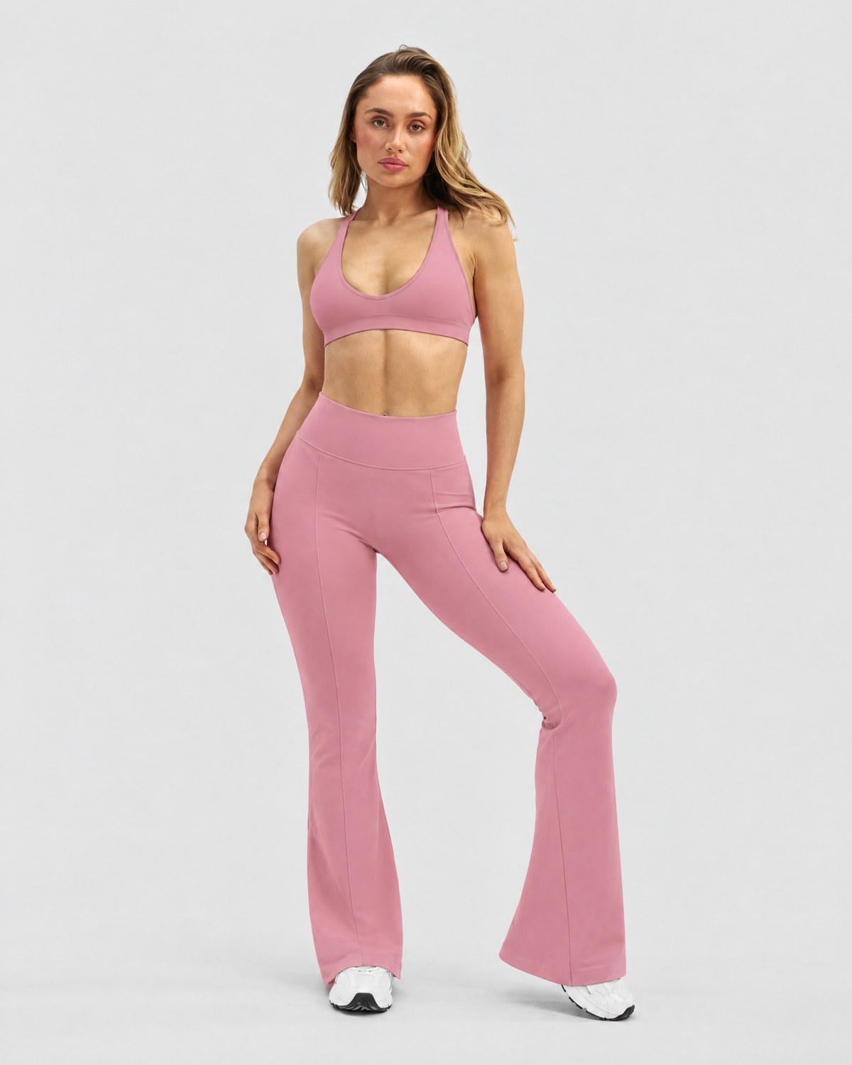 STRONGER Sculpt Flare Pants in Ballet Pink