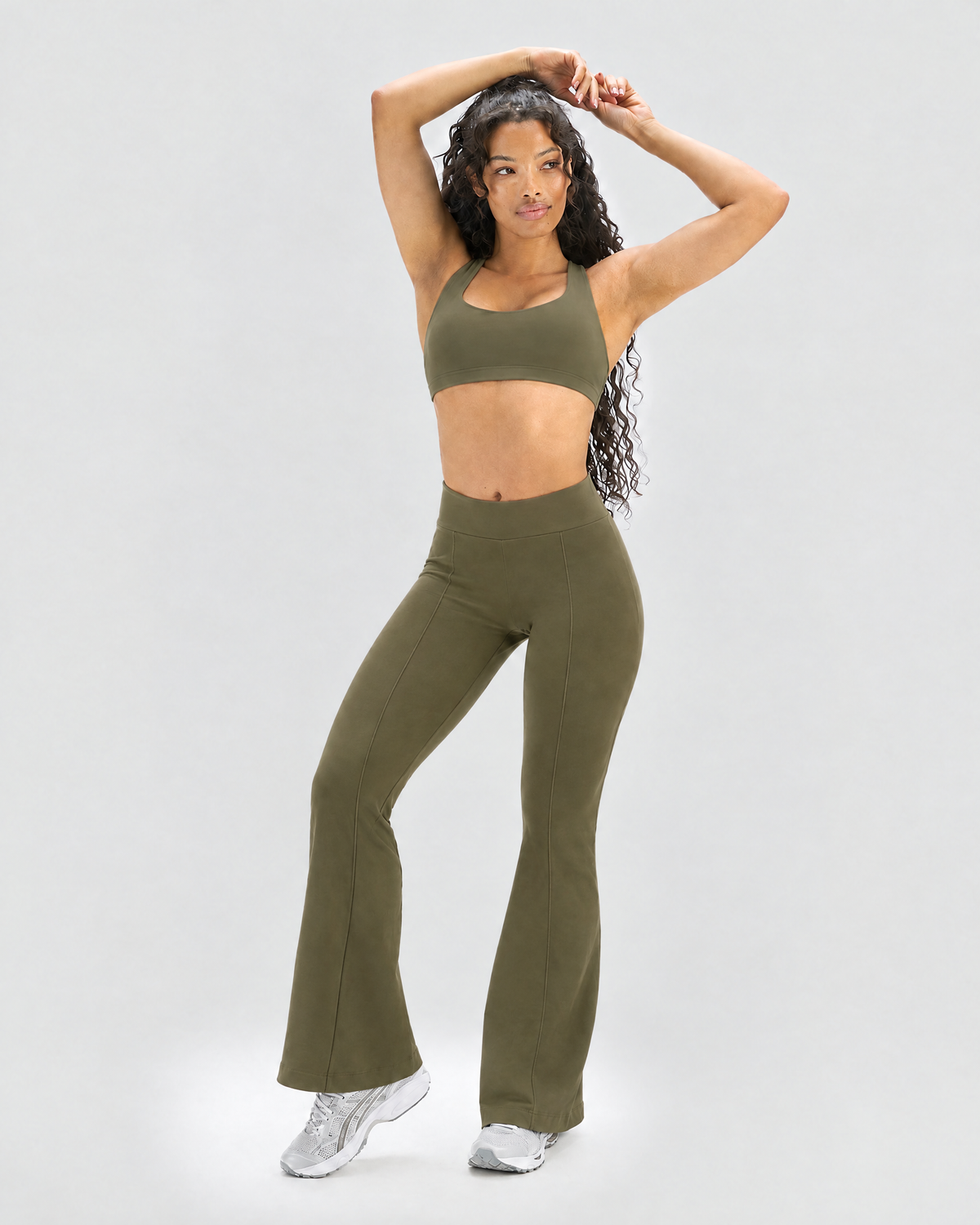 STRONGER Sculpt Flare Pants in Olive