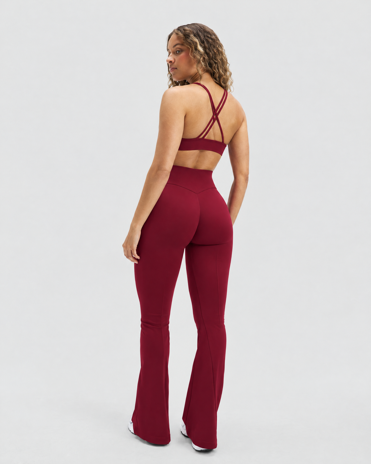 STRONGER Sculpt Flare Pants in Cherry