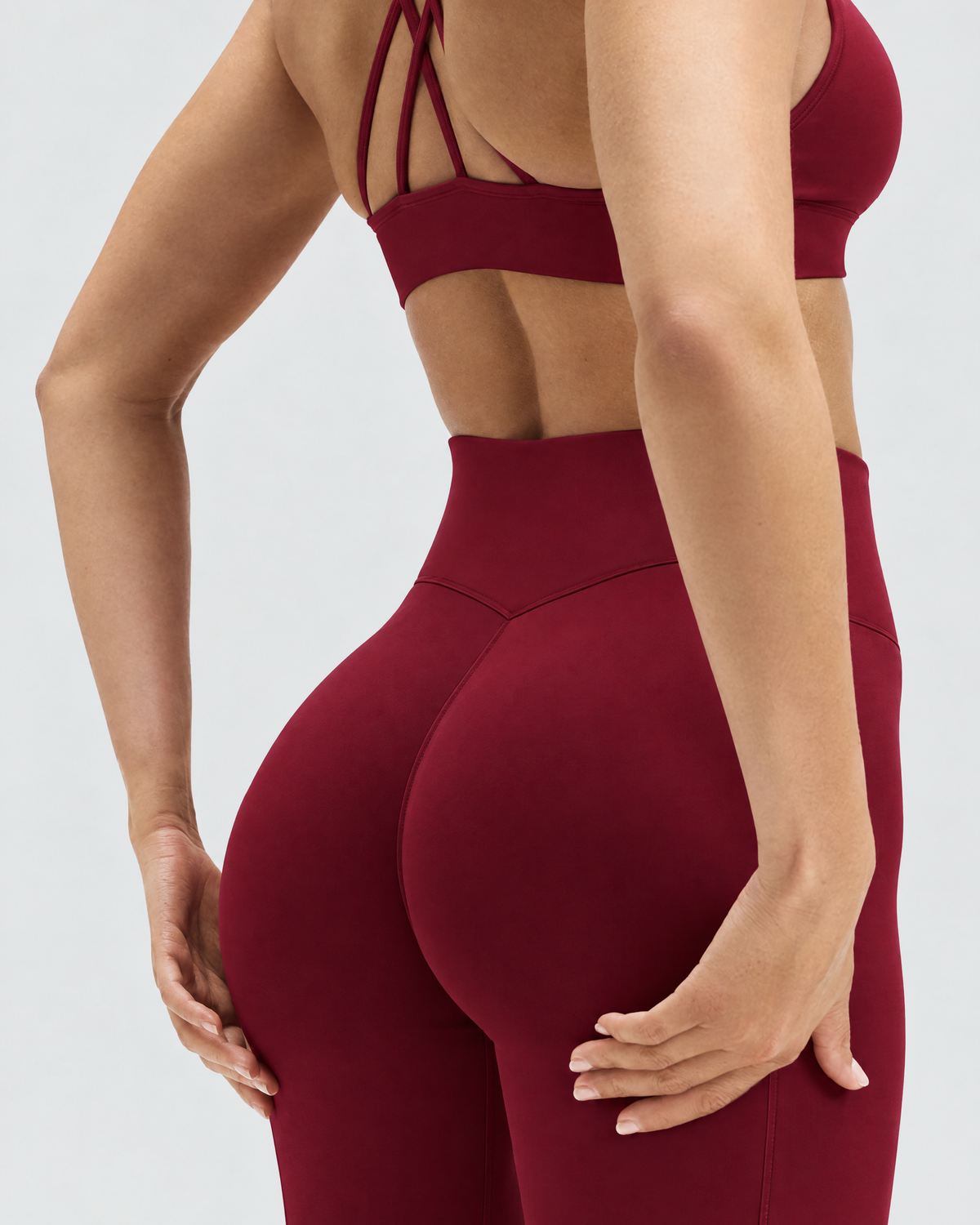 STRONGER Sculpt Flare Pants in Cherry