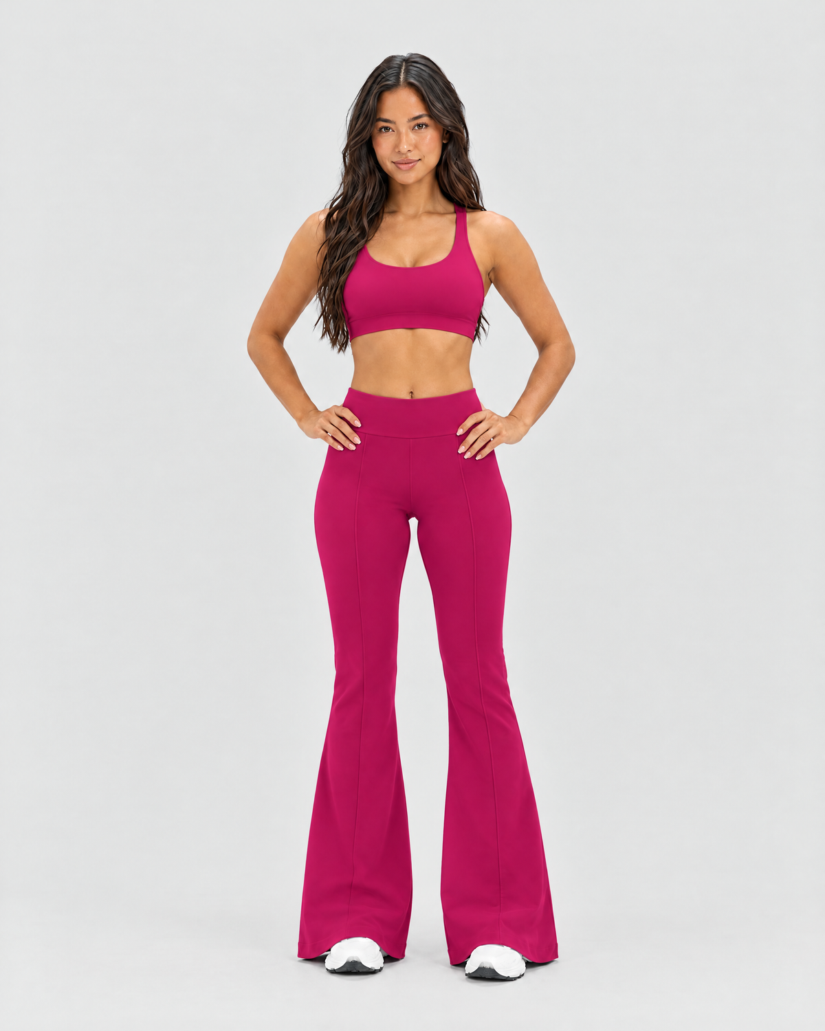STRONGER Sculpt Flare Pants in Fuchsia