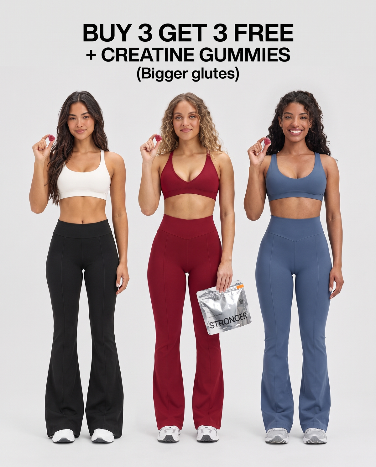 STRONGER Sculpt Flare Pants in Stone