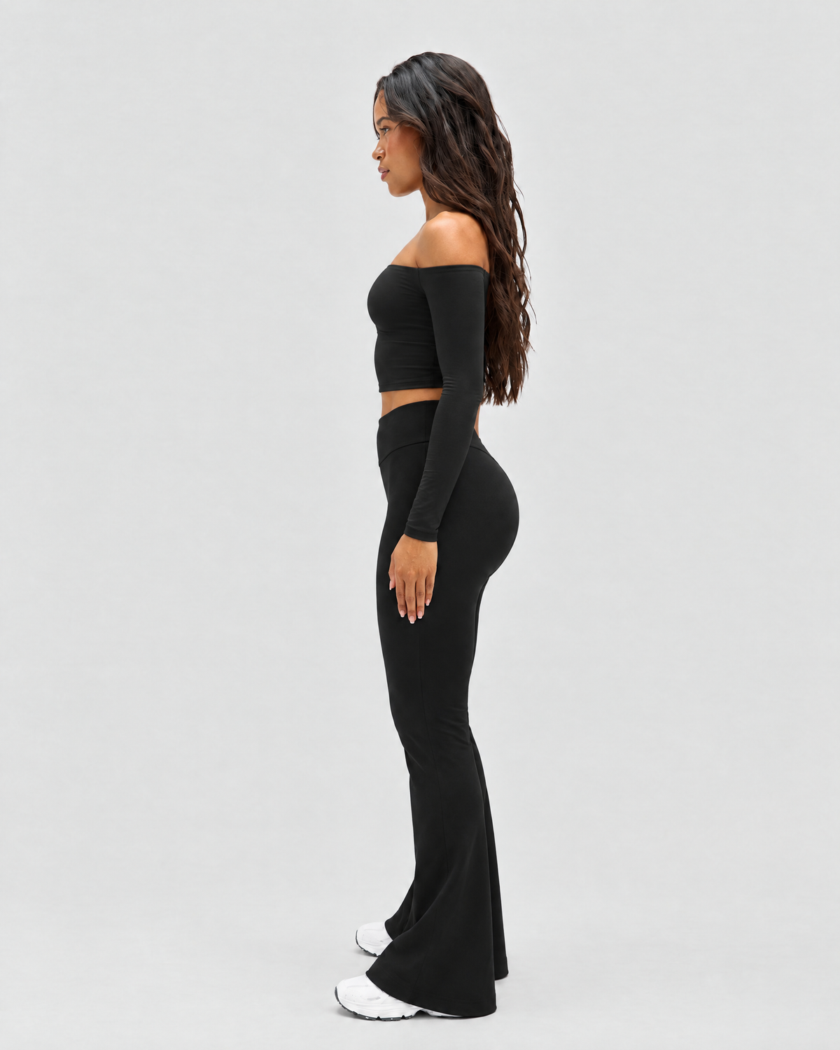 STRONGER Sculpt Off-Shoulder Set in Midnight