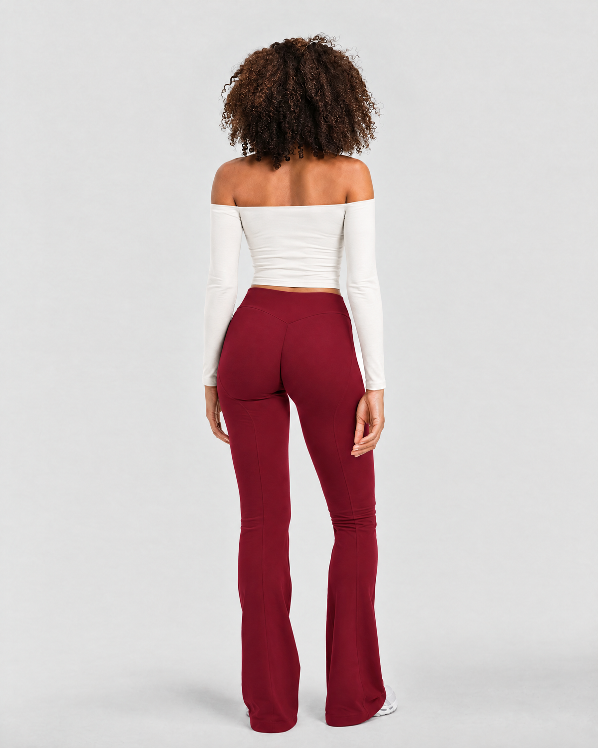 STRONGER Sculpt Off-Shoulder Set in Ivory & Cherry