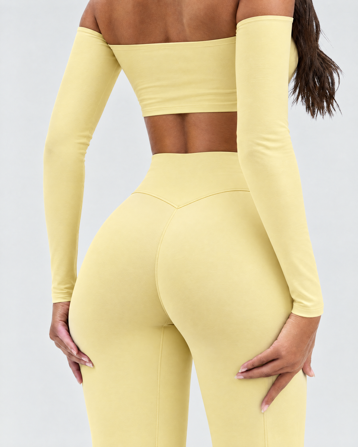 STRONGER Sculpt Off-Shoulder Set in Butter